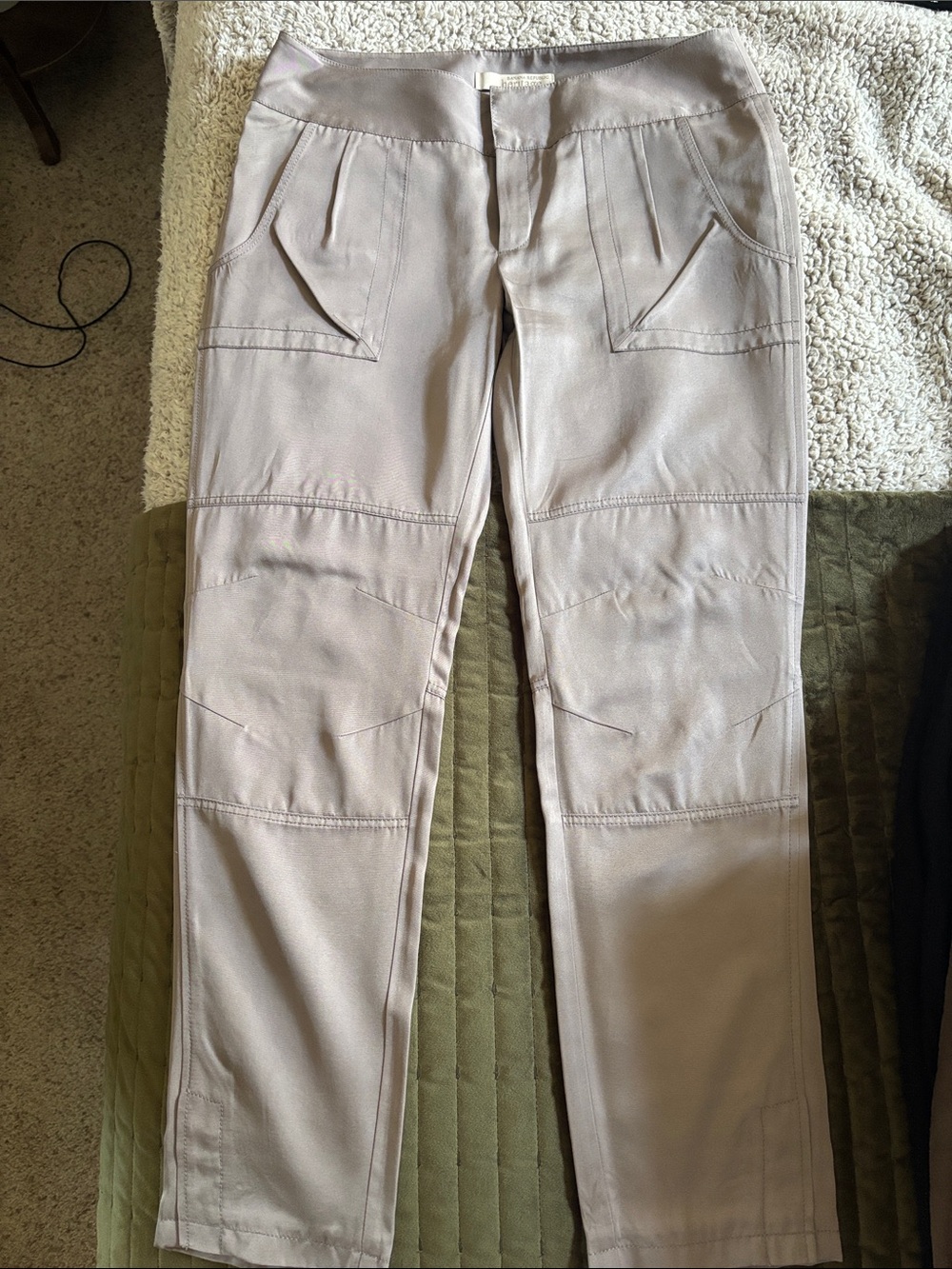 Banana Republic silk Light Taupe / grey Cargo Pants